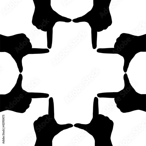 Handsilhouetten formen ein Kreuz