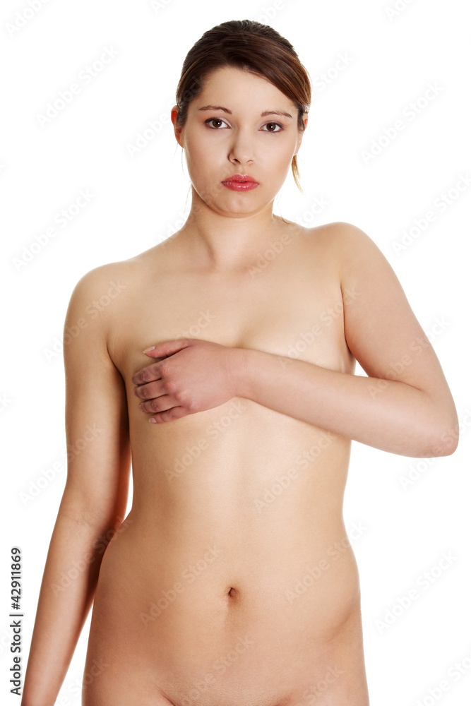 Fototapeta premium Nude young overweight woman