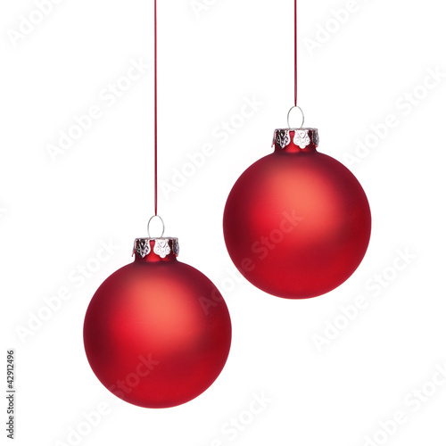Zwei Rote Weihnachtskugeln