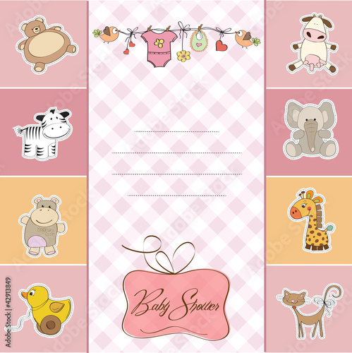 new baby girl announcement card