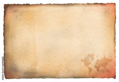 Obraz na płótnie Antique parchment with world map w salonie