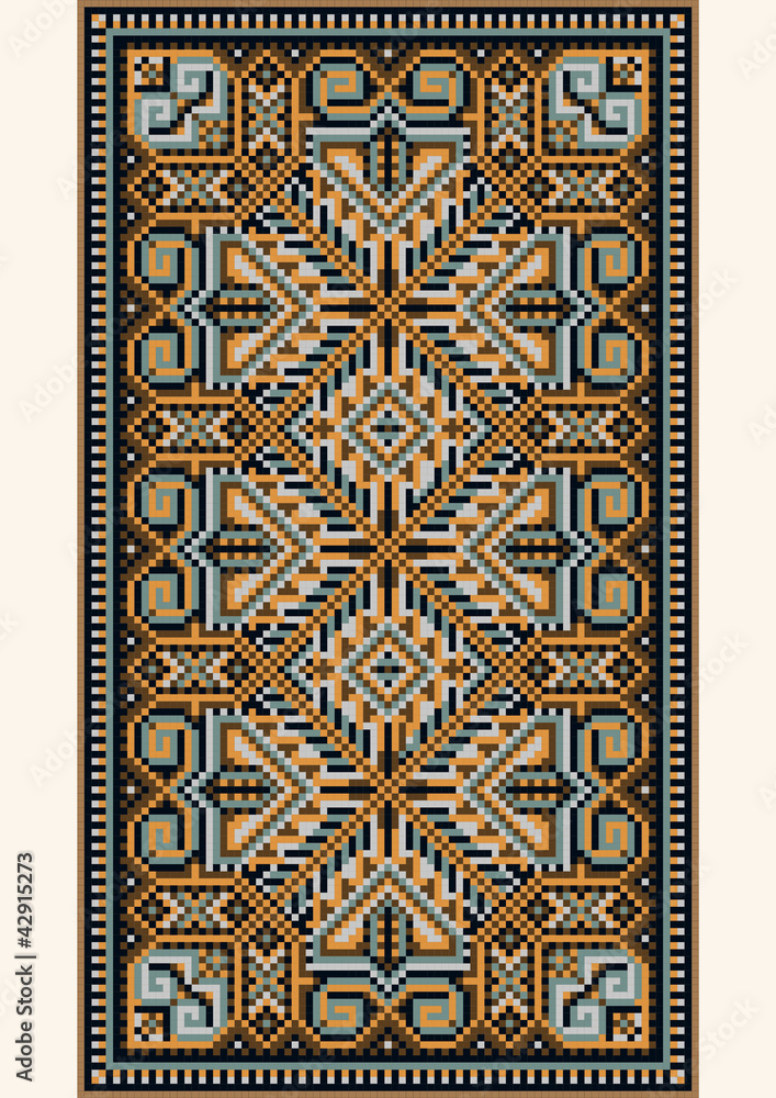 Oriental design in the frame for carpet. Oriental design in the frame for carpet.
