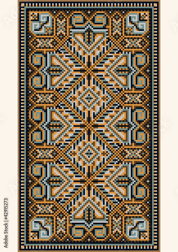 Oriental design in the frame for carpet.
