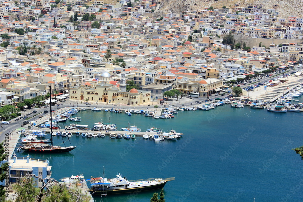 kalymnos harbour a greek island in the aegean
