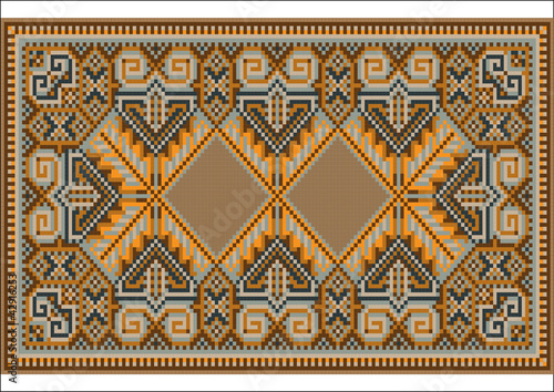 Oriental rug in warm orange brown nuances