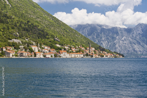 Beautiful landscape of Perast - historic town in Boka Kotor bay © dbrnjhrj