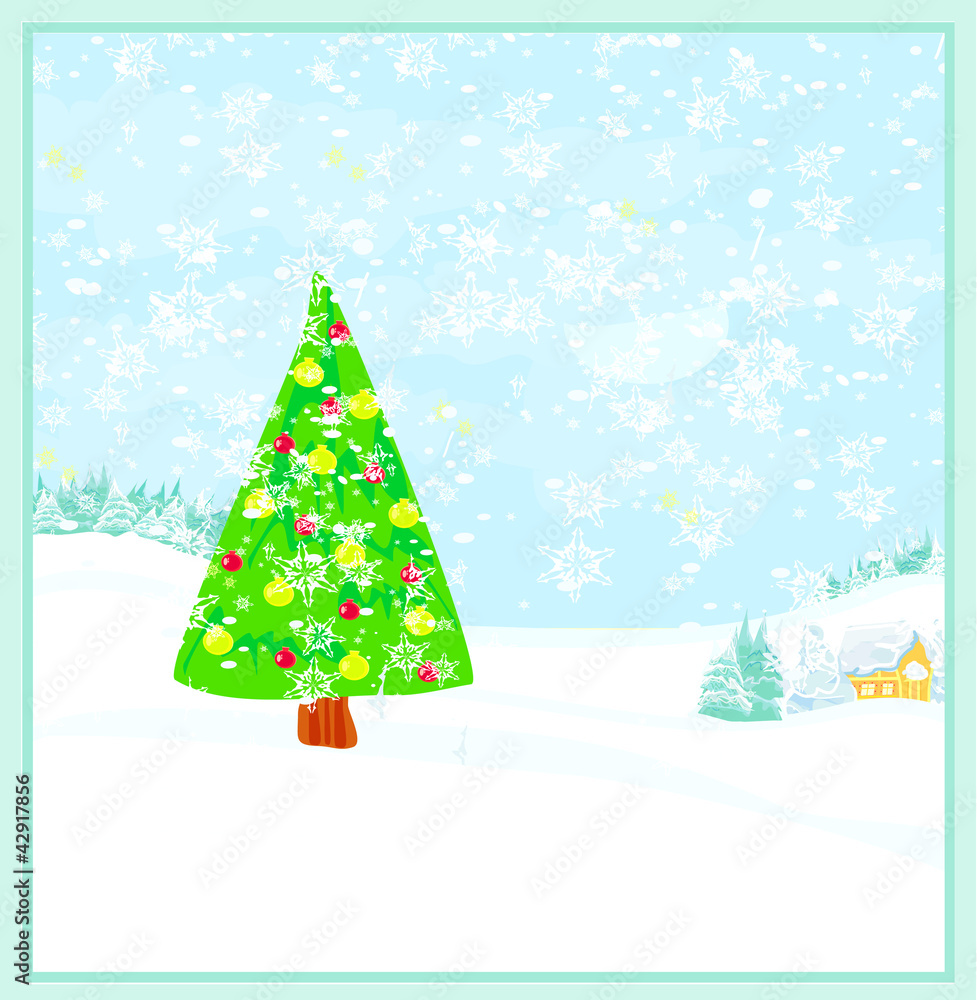 Abstract christmas tree card