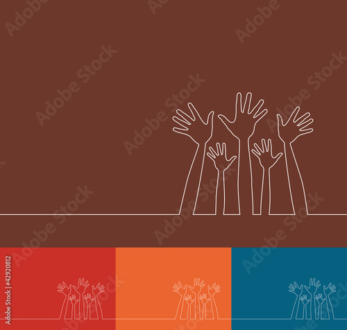 Simple line illustration of hands vector design.