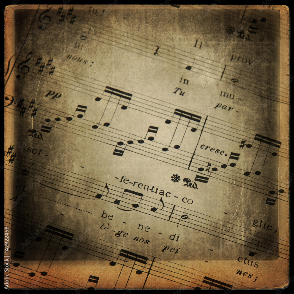 Old texture grunge with musical scores