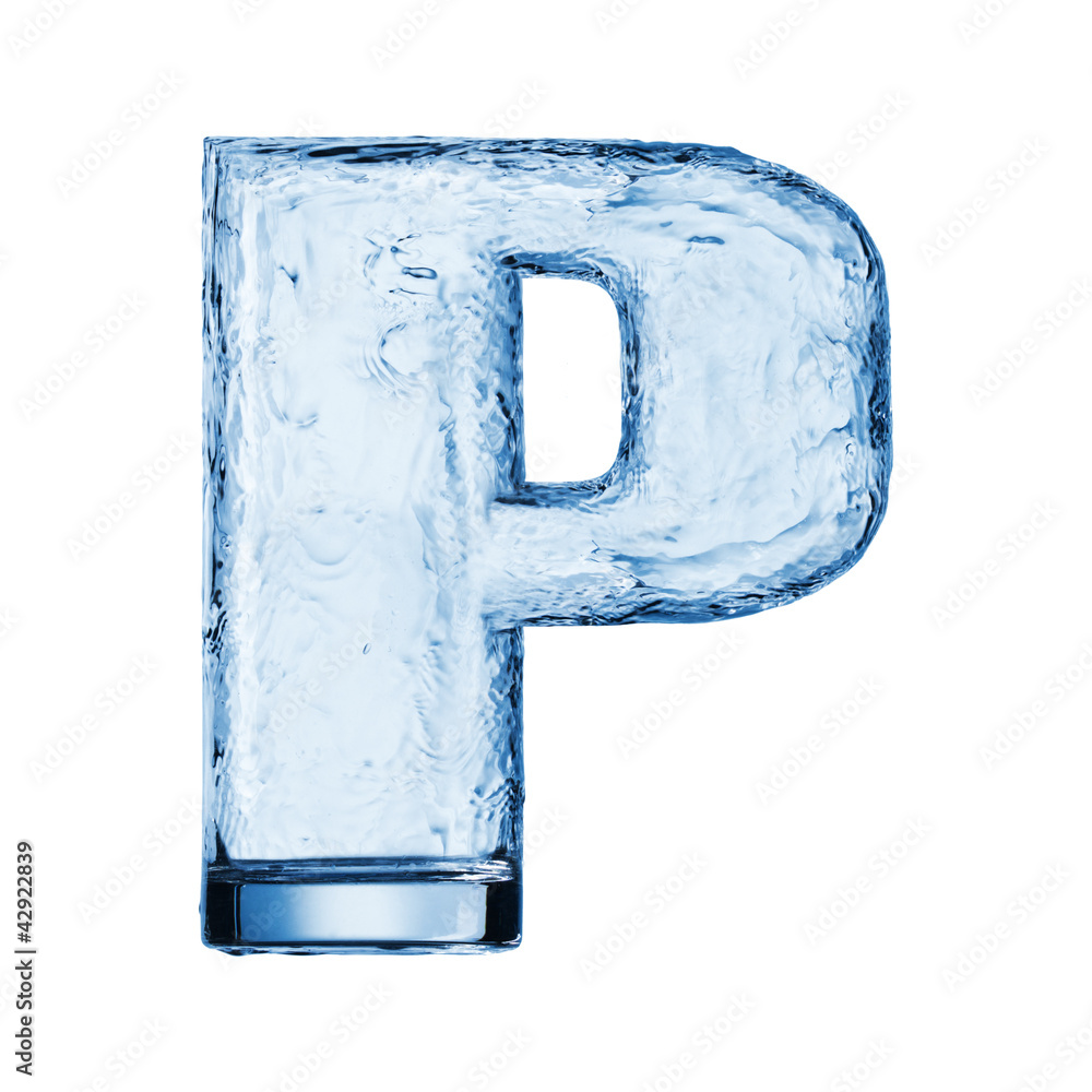 One letter of the alphabet. Water waves in a glass