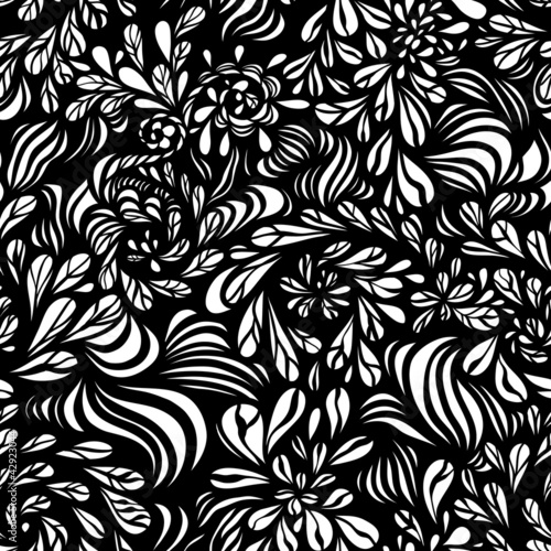 Fantasy abstract floral seamless pattern