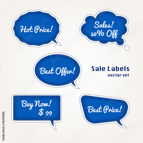 Set of labels Blue