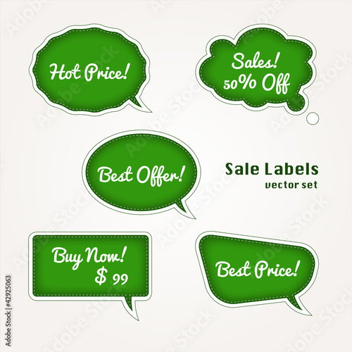 Set of labels Green