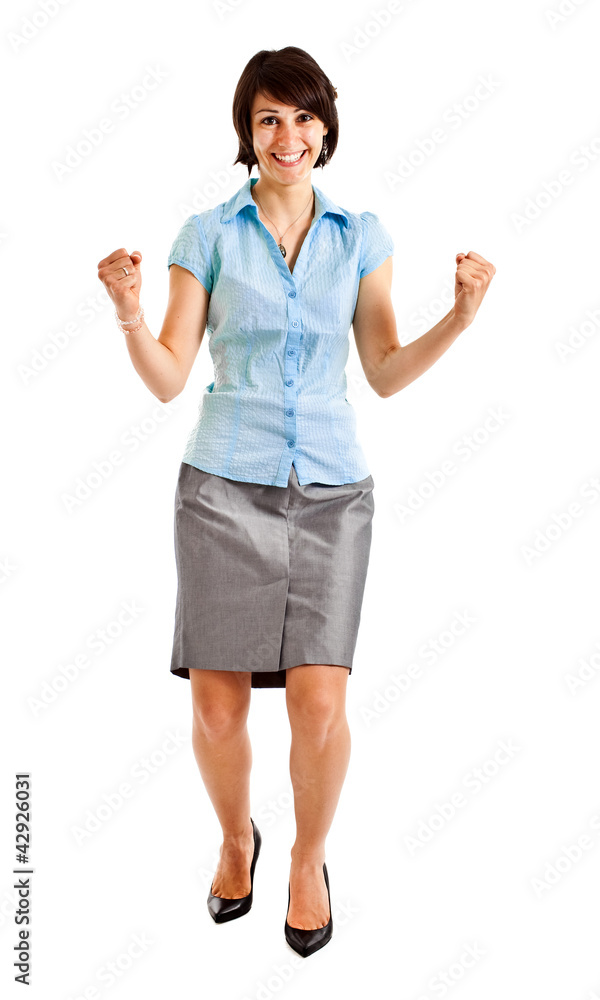 Winning businesswoman isolated on white Winning businesswoman isolated on white