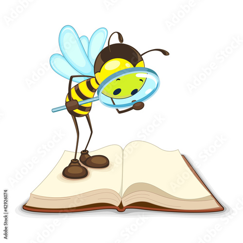 Bee searching with Magnifying Glass