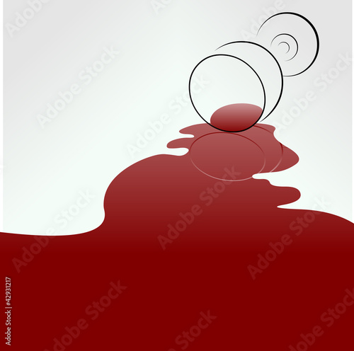 Spilled wine concept. Layered vector illustration