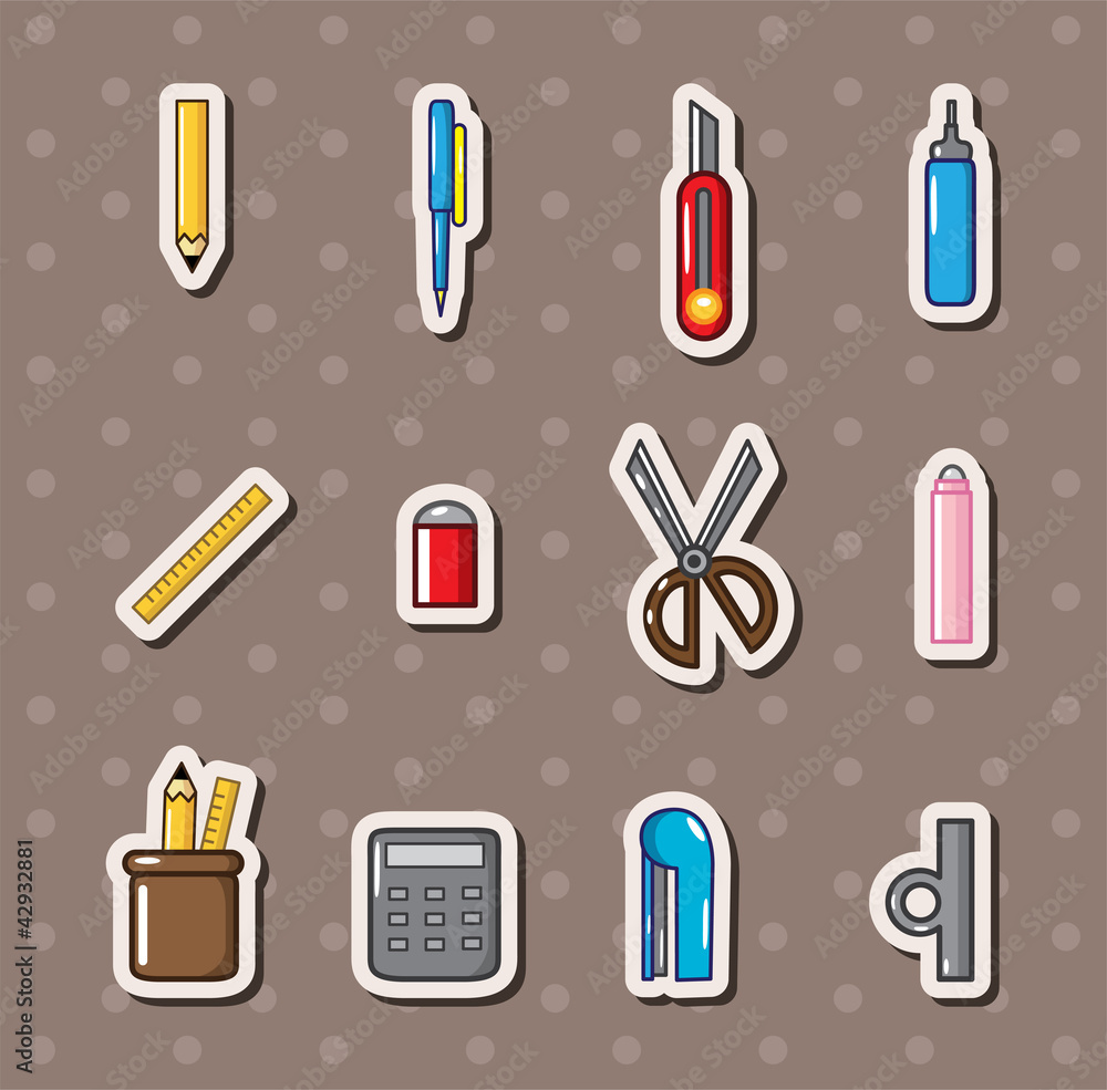 stationery stickers Stock Vector
