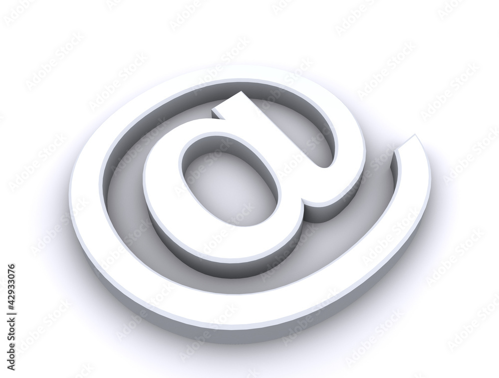 White 3d at Symbol on white background White 3d at Symbol on white background