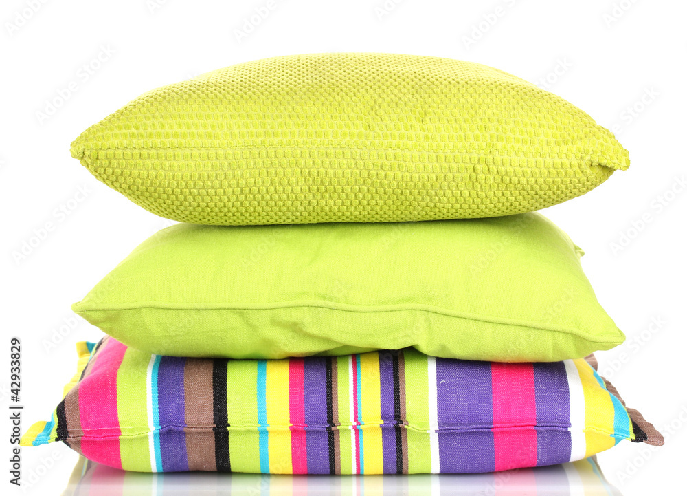 Bright color pillows isolated on white Bright color pillows isolated on white