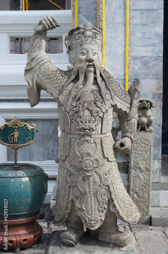 Sculpture stone giant. Phra Kaew Temple, Bangkok Thailand, Publi