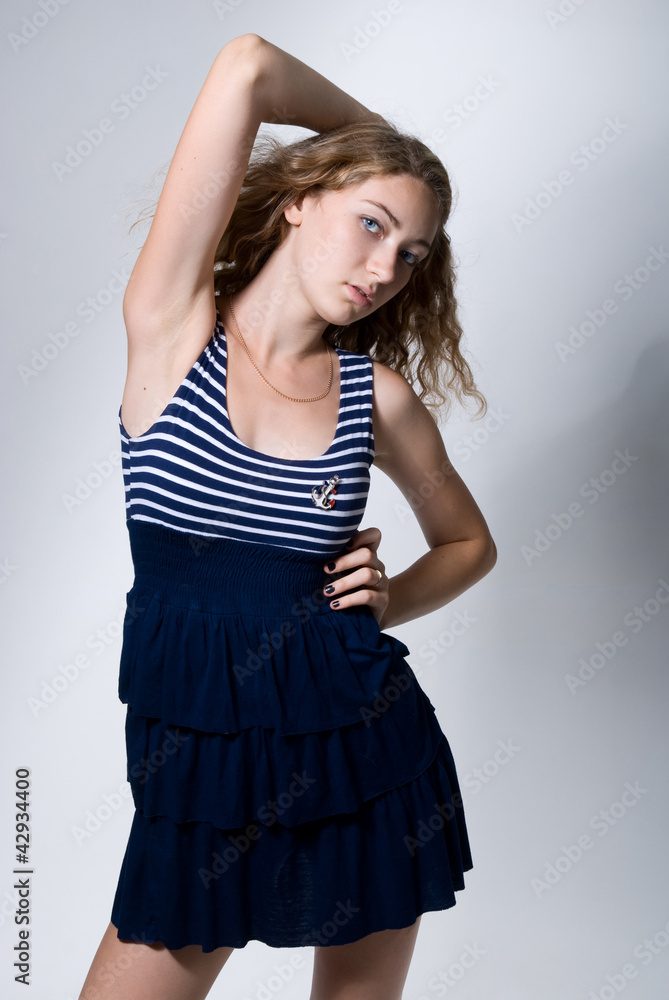 Glamour and beauty of young attractive stylish girl with long ha Glamour and beauty of young attractive stylish girl with long ha