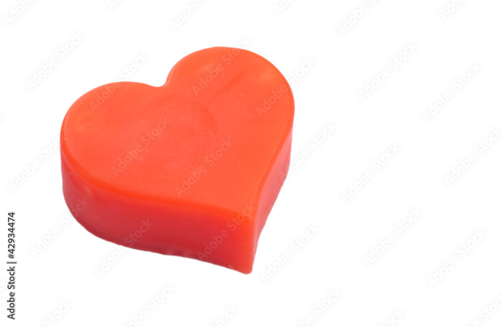 Red heart on a white background Red heart on a white background