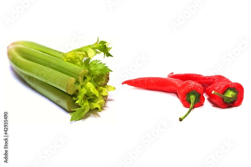 Red peppers and celery