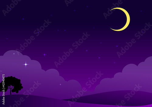 a moon and stars