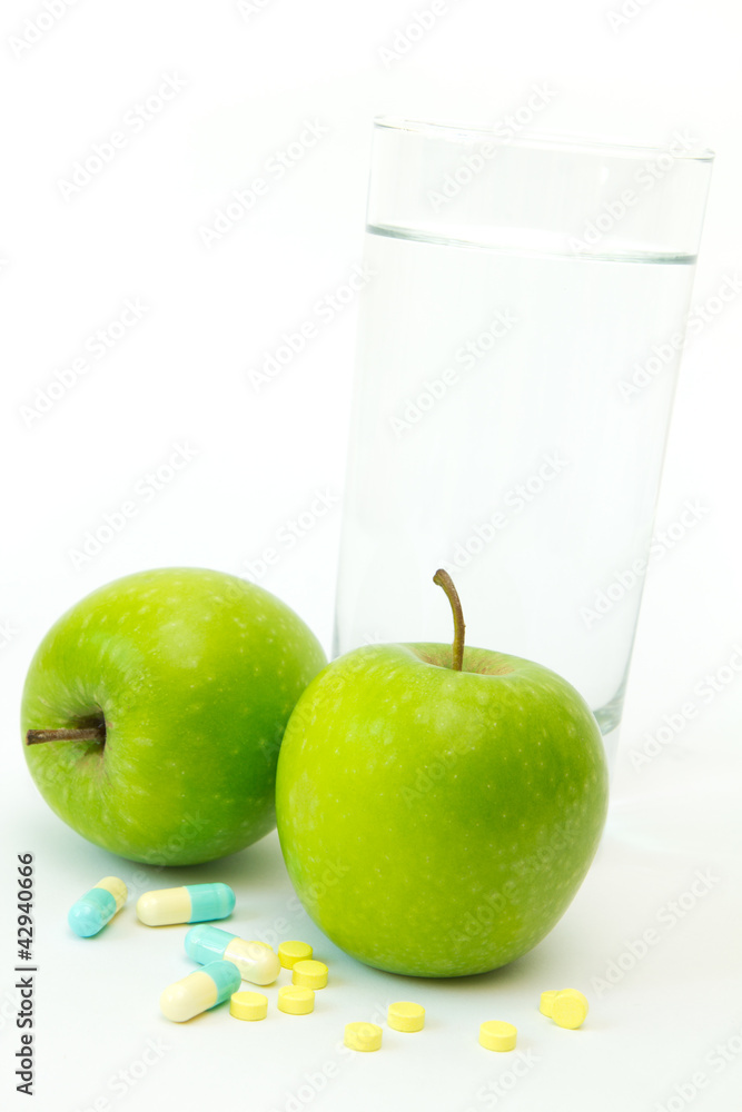 Green apple with slimming pills Green apple with slimming pills