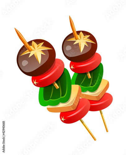 vector icon skewered food