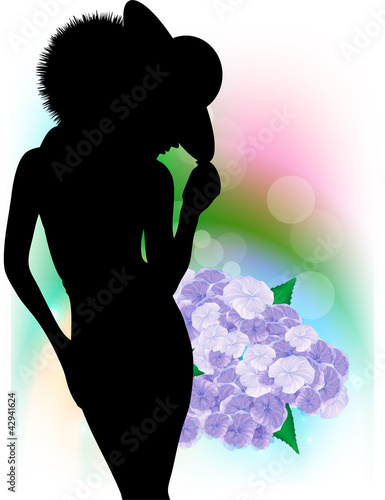 woman silhouette in the garden