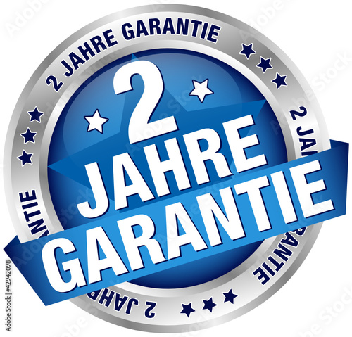 Button Banner "2 Jahre Garantie" blau/silber