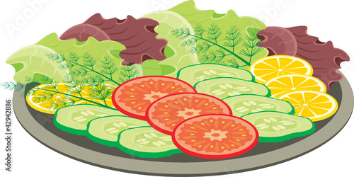 Plate with vegetables