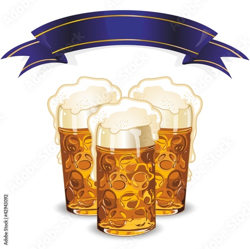 Beer mugs and banner