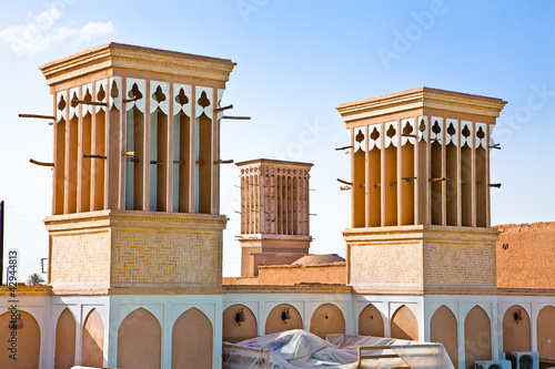 Windcatcher of an house in Yazd city photo