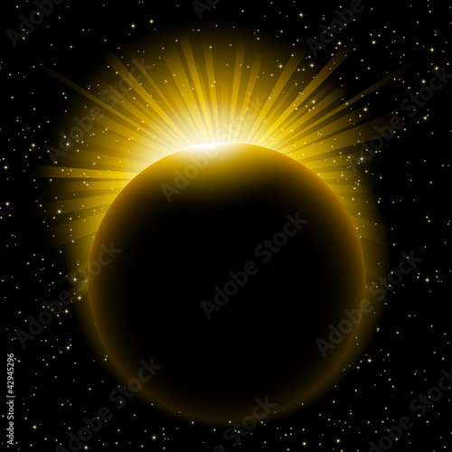 Fototapeta Naklejka Na Ścianę i Meble -  Sun beams over planet
