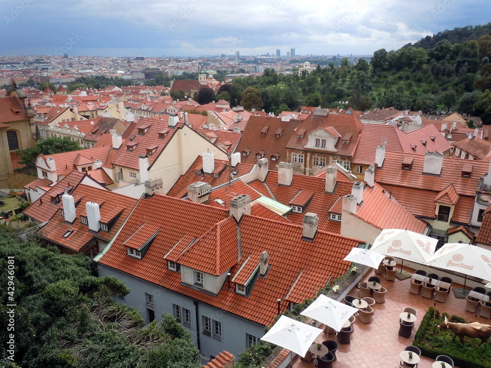 Aerial view of Prague, Czech Republic