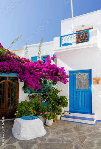 Cycladic architecture in Plaka village, Milos island, Greece