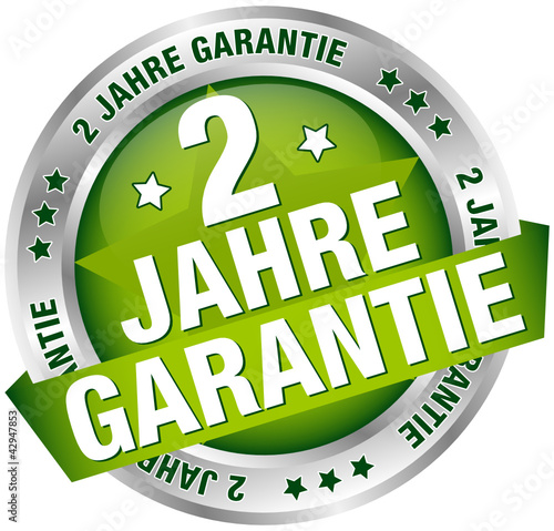 Button Banner "2 Jahre Garantie" grün/silber