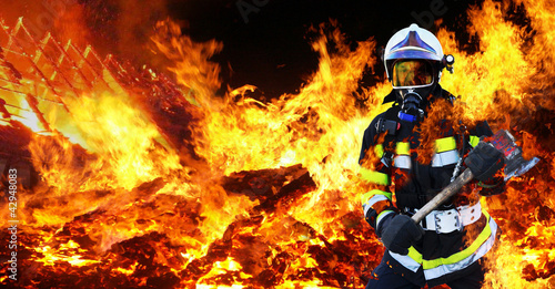 Obraz na płótnie Feuerwehrmann Firefighter Held