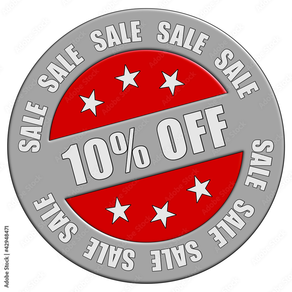 Schild graurot rund rt SALE 10% OFF Schild graurot rund rt SALE 10% OFF