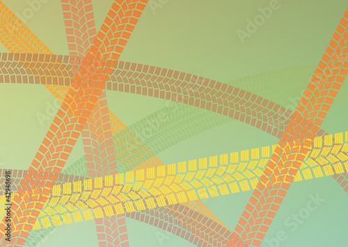 Dirty grunge tire tracks vintage style vector background