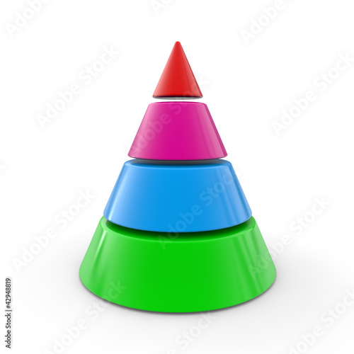 Multicolor Pyramid 3d render illustration
