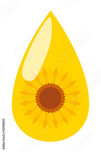 Sunflower seed oil drop vector background energy concept