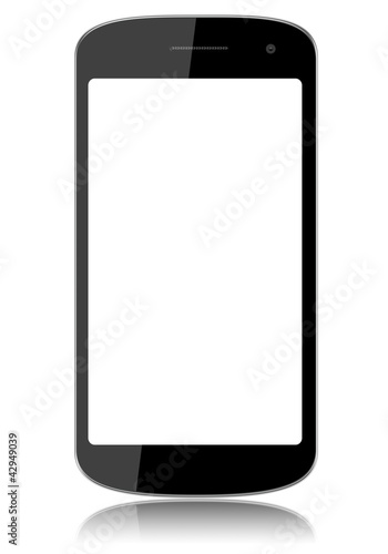 smartphone isolated blank white screen photo