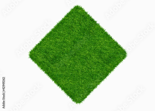 Empty green grass blank isolated 3d model