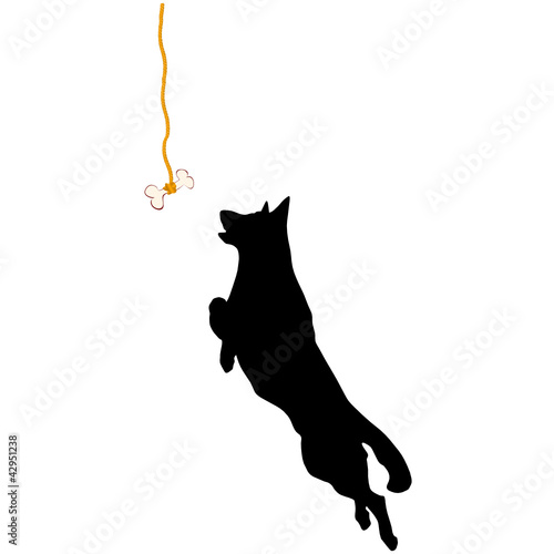 sheperd jump for a bone illustration