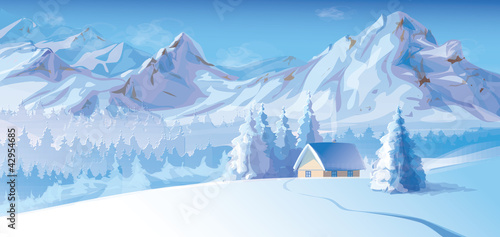 Vector of winter landscape.