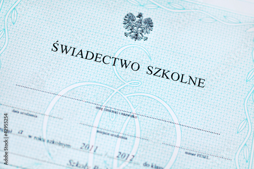 świadectwo szkolne