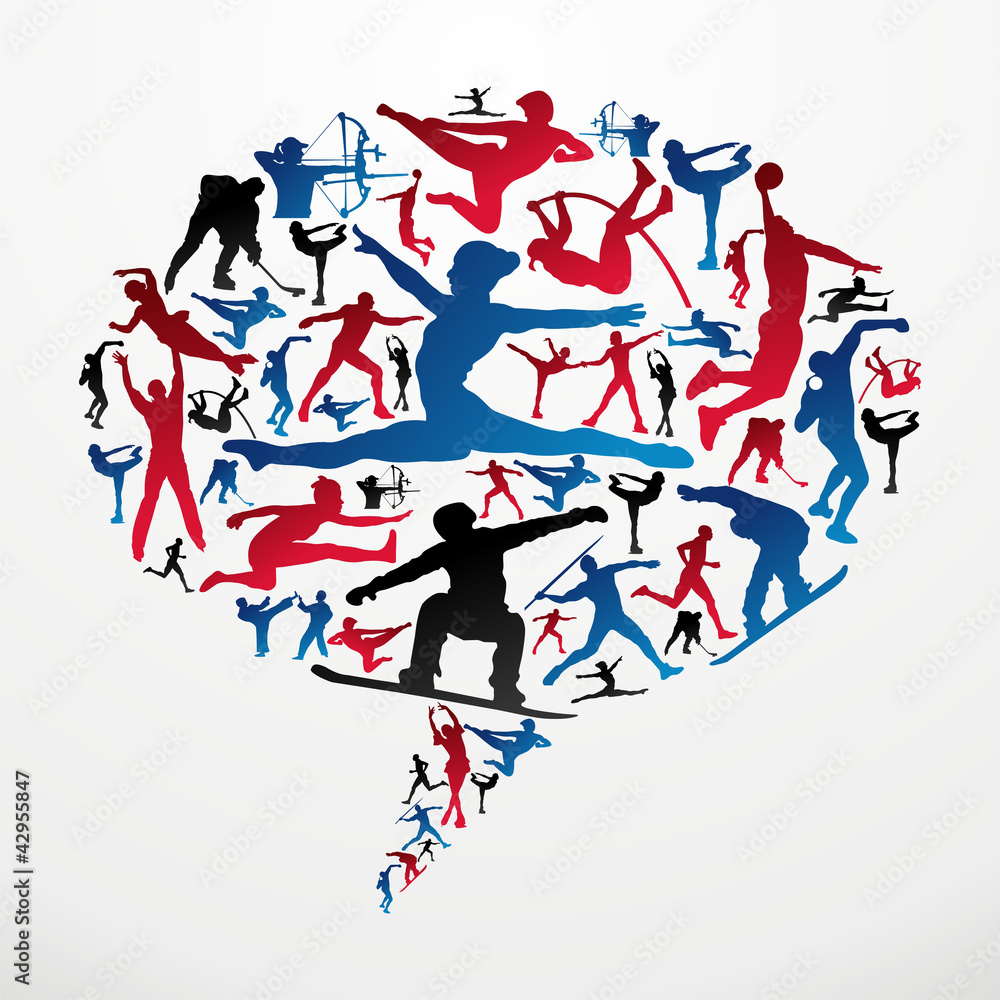 Social media Sports silhouettes Social media Sports silhouettes